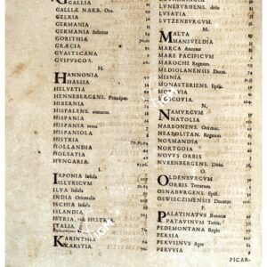 THEATRUM ORBIS TERRARUM (ATLANTE DELL' ORTELIO) A COLORI - INDEX TABULARUM F - P