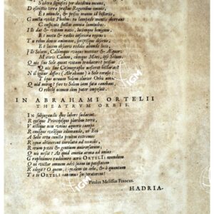 THEATRUM ORBIS TERRARUM (ATLANTE DELL' ORTELIO) A COLORI - EPIGRAMMATA PAGINA 2