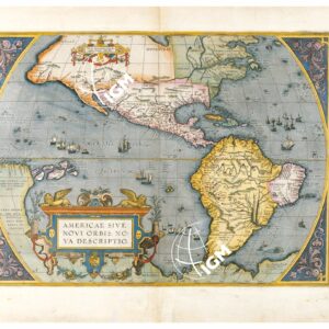 THEATRUM ORBIS TERRARUM (ATLANTE DELL' ORTELIO) A COLORI - AMERICÆ SIVE NOVI ORBIS NOVA DESCRIPTIO TAVOLA 5