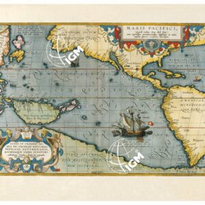 THEATRUM ORBIS TERRARUM (ATLANTE DELL' ORTELIO) A COLORI - MARIS PACIFICI (QUOD VULGO MAR DEL ZUR) TAVOLA 6