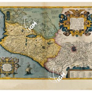 THEATRUM ORBIS TERRARUM (ATLANTE DELL' ORTELIO) A COLORI - HISPANIÆ NOVAE SIVÆ MAGNAE RECENSET VERA DESCRIPTIO TAVOLA 7
