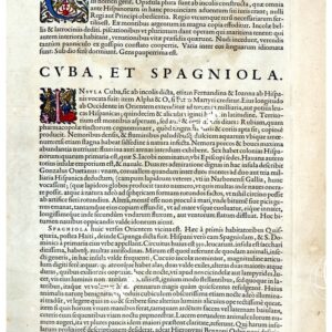 THEATRUM ORBIS TERRARUM (ATLANTE DELL' ORTELIO) A COLORI - CULICAGNA PROVINCIA, CUBA ET SPAGNIOLA TESTO
