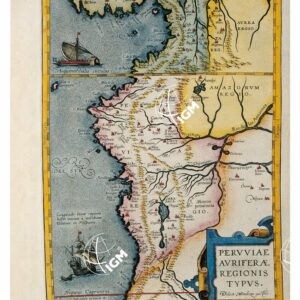 THEATRUM ORBIS TERRARUM (ATLANTE DELL' ORTELIO) A COLORI -  PERUVIA  TAVOLA 9