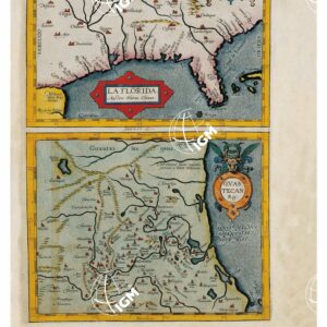 THEATRUM ORBIS TERRARUM (ATLANTE DELL' ORTELIO) A COLORI -  FLORIDA, GUASTECANA  TAVOLA 9