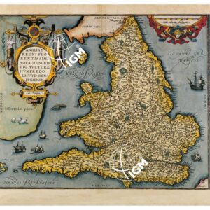 THEATRUM ORBIS TERRARUM (ATLANTE DELL' ORTELIO) A COLORI - ANGLIÆ REGNI FLORENTISSIMI NOVA DESCRIPTIO AUCTORE HUMFREDO LHUYD DENBYGIENSE  TAVOLA 12