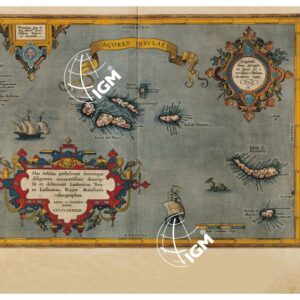 THEATRUM ORBIS TERRARUM (ATLANTE DELL' ORTELIO) A COLORI - ASORES INSULÆ, TERCERA, PICO, FAYALA  TAVOLA 15