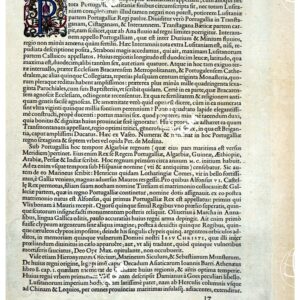 THEATRUM ORBIS TERRARUM (ATLANTE DELL' ORTELIO) A COLORI - PORTUGALLIA REGNUM  TESTO