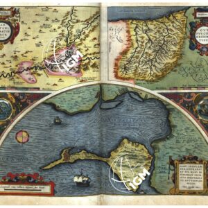 THEATRUM ORBIS TERRARUM (ATLANTE DELL' ORTELIO) A COLORI - GADES, GUIPUSCOA, CARPETANIA  TAVOLA 20