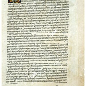 THEATRUM ORBIS TERRARUM (ATLANTE DELL' ORTELIO) A COLORI - GALLIA  TESTO