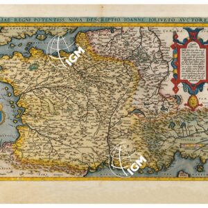 THEATRUM ORBIS TERRARUM (ATLANTE DELL' ORTELIO) A COLORI - GALLIÆ REGNI POTENTISS: NOVA DESCRIPTIO, AUCTORE IOANNE IOLIVETO  TAVOLA 21