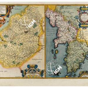 THEATRUM ORBIS TERRARUM (ATLANTE DELL' ORTELIO) A COLORI - BRITANNIA ET NORMANDIA, CENOMANI  TAVOLA 22