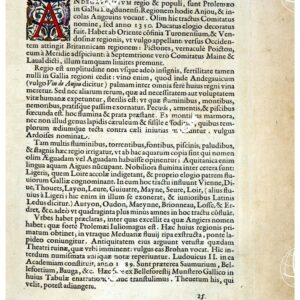 THEATRUM ORBIS TERRARUM (ATLANTE DELL' ORTELIO) A COLORI -  ANDEGAVENSIUS DUCATUS  TESTO