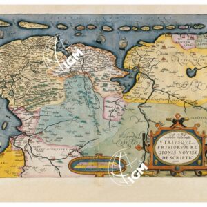 THEATRUM ORBIS TERRARUM (ATLANTE DELL' ORTELIO) A COLORI - FRISIA    TAVOLA 45