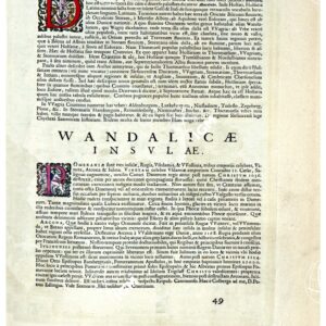 THEATRUM ORBIS TERRARUM (ATLANTE DELL' ORTELIO) A COLORI - HOLSATIA, WANDALICÆ INSULÆ TESTO