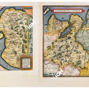 THEATRUM ORBIS TERRARUM (ATLANTE DELL' ORTELIO) A COLORI - THIETMARSIA, OLDENBURGUM TAVOLA 50