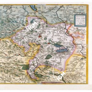 THEATRUM ORBIS TERRARUM (ATLANTE DELL' ORTELIO) A COLORI - MANSUELDIÆ COMITATUS  TAVOLA 53