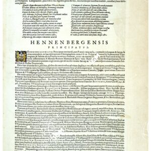 THEATRUM ORBIS TERRARUM (ATLANTE DELL' ORTELIO) A COLORI - HASSIA HENNENBERGENSIS PRINCIPATUS  TESTO