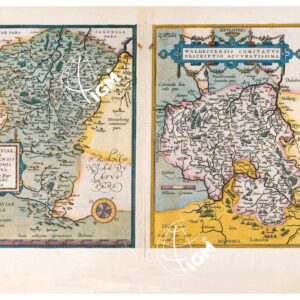 THEATRUM ORBIS TERRARUM (ATLANTE DELL' ORTELIO) A COLORI - BUCHAVIA VEL BUCHONIA, WALDECCIA COMITATUS  TAVOLA 57