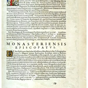THEATRUM ORBIS TERRARUM (ATLANTE DELL' ORTELIO) A COLORI - FRANCONIA MONASTERIENSIS EPISCOPATUS  TESTO