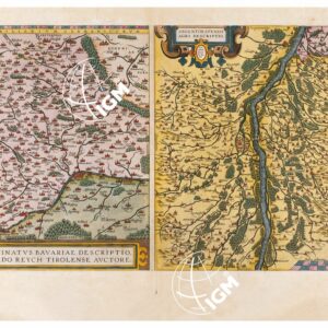 THEATRUM ORBIS TERRARUM (ATLANTE DELL' ORTELIO) A COLORI - NORTGOIA VEL BAVARIÆ PALATINATUS, ARGENTIENSE TERRITORIUM  TAVOLA 66