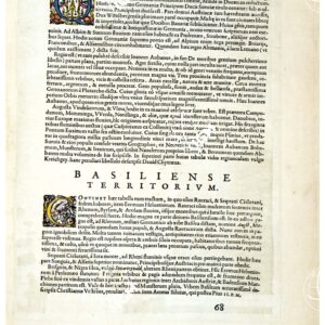 THEATRUM ORBIS TERRARUM (ATLANTE DELL' ORTELIO) A COLORI - SVEVIÆ CIRCULUS, BASILIENSE TERRITORIUM TESTO