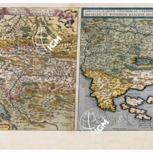THEATRUM ORBIS TERRARUM (ATLANTE DELL' ORTELIO) A COLORI - TIROLIS COMITATUS, GORITIA KARSTIA TAVOLA 70
