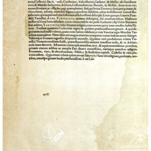 THEATRUM ORBIS TERRARUM (ATLANTE DELL' ORTELIO) A COLORI - PATAVINUM TERRITORIUM, TARVISINUS AGER  TESTO RETRO