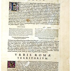 THEATRUM ORBIS TERRARUM (ATLANTE DELL' ORTELIO) A COLORI -  LACUS COMENSIS OLIM LARIUS, URBIS ROMÆ TERRITORIUM  TESTO