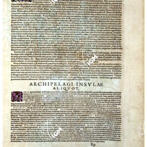 THEATRUM ORBIS TERRARUM (ATLANTE DELL' ORTELIO) A COLORI - CANDIA OLIM CRETA, ARCHIPELAGI INSULÆ ALIQUOT TESTO