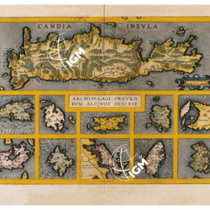 THEATRUM ORBIS TERRARUM (ATLANTE DELL' ORTELIO) A COLORI - CANDIA OLIM CRETA, ARCHIPELAGI INSULÆ ALIQUOT TAVOLA 89
