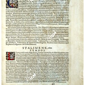 THEATRUM ORBIS TERRARUM (ATLANTE DELL' ORTELIO) A COLORI - CIPRUS, STALIMENE OLIM LEMNOS TESTO