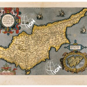 THEATRUM ORBIS TERRARUM (ATLANTE DELL' ORTELIO) A COLORI - CIPRUS, STALIMENE OLIM LEMNOS TAVOLA 90