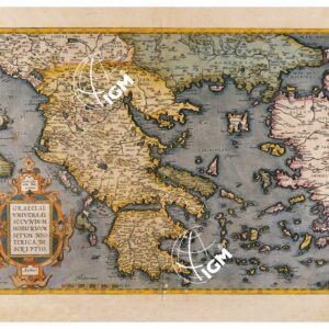 THEATRUM ORBIS TERRARUM (ATLANTE DELL' ORTELIO) A COLORI - GRÆCIA  TAVOLA 91