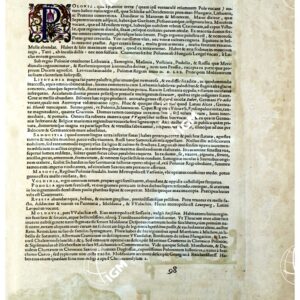 THEATRUM ORBIS TERRARUM (ATLANTE DELL' ORTELIO) A COLORI - POLONIÆ REGNUM  TESTO