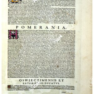 THEATRUM ORBIS TERRARUM (ATLANTE DELL' ORTELIO) A COLORI - LIVONIA, POMERANIA, OSWIECZIMENSIS ET ZATORIENSIS DUCATUS  TESTO