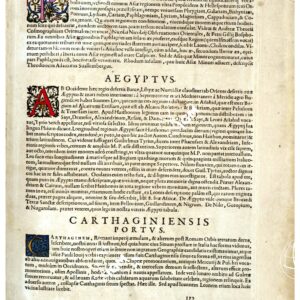 THEATRUM ORBIS TERRARUM (ATLANTE DELL' ORTELIO) A COLORI - NATOLIA OLIM ASIA MINOR, ÆGYPTUS, CARTHAGINIENSIS PORTUS  TESTO