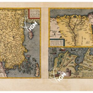 THEATRUM ORBIS TERRARUM (ATLANTE DELL' ORTELIO) A COLORI - NATOLIA OLIM ASIA MINOR, ÆGYPTUS, CARTHAGINIENSIS PORTUS  TAVOLA 112