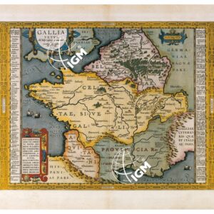 THEATRUM ORBIS TERRARUM (ATLANTE DELL' ORTELIO) A COLORI - GALLIA CÆSARIS  TAVOLA - E