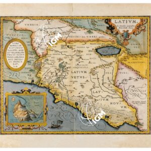 THEATRUM ORBIS TERRARUM (ATLANTE DELL' ORTELIO) A COLORI - LATIUM, CIRCÆIUS  TAVOLA - N