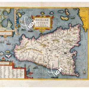 THEATRUM ORBIS TERRARUM (ATLANTE DELL' ORTELIO) A COLORI - SICILIA FIUE TRINACRIA TAVOLA – P
