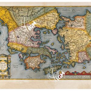 THEATRUM ORBIS TERRARUM (ATLANTE DELL' ORTELIO) A COLORI - GRÆCIA FIUE HELLAS  TAVOLA - Q