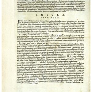 THEATRUM ORBIS TERRARUM (ATLANTE DELL' ORTELIO) A COLORI - CORSICA, INSULAE MANIS IONII TESTO