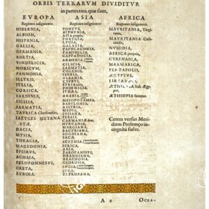 THEATRUM ORBIS TERRARUM (ATLANTE DELL' ORTELIO) A COLORI - PTOLEMÆO GEOGRAPHORUM PRIMARIO AUCTORE ORBIS TESTO