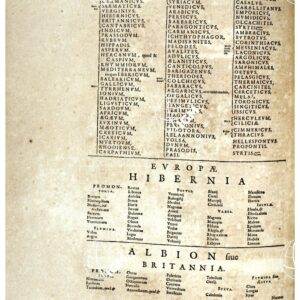 THEATRUM ORBIS TERRARUM (ATLANTE DELL' ORTELIO) A COLORI - TERRARUM DIVIDITUR IN PARTES TRES, QUAE, FUNT, OCEANI MARIZ SINUS ecc…, EUROPA HIBERNIA, ALBION FIUE BRITANNIA INDICE
