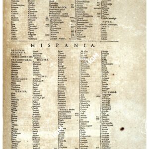 THEATRUM ORBIS TERRARUM (ATLANTE DELL' ORTELIO) A COLORI - ALBION FIUE BRITANNIA, HISPANIA INDICE