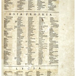 THEATRUM ORBIS TERRARUM (ATLANTE DELL' ORTELIO) A COLORI - ASIÆ PONTUS & BITHYNIA, ASIA PROPRIA, LYCIA   INDICE