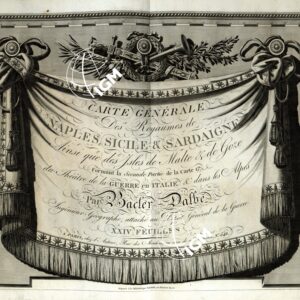 ATLANTE BACLER D'ALBE CARTE GENERALE DES ROYAUMES DE NAPLES, SICILIE ET SARDAIGNE EN 24 FEUILLES - FRONTESPIZIO