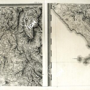 ATLANTE BACLER D'ALBE CARTE GENERALE DES ROYAUMES DE NAPLES, SICILIE ET SARDAIGNE EN 24 FEUILLES - FOGLIO 4 E 5