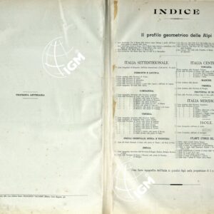 ATLANTE ORO-IDROGRAFICO COROGRAFICO E STORICO DELL' ITALIA ANNI dal 1138 a dopo il 1870 - INDICE