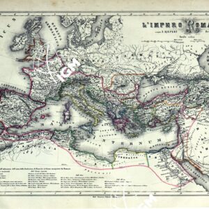 ATLANTE ORO-IDROGRAFICO COROGRAFICO E STORICO DELL' ITALIA ANNI dal 1138 a dopo il 1870 - L' IMPERO ROMANO SECONDO ENRICO KIEPERT TAVOLA II
